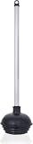 NEIKO 60166A Toilet Plunger with Patented All-Angle Design, Heavy-Duty Toilet Bowl Plunger with Aluminum Handle, Bathroom Necessity, Black, 1-Pack