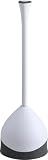 Clorox Toilet Plunger with Hideaway Holder Caddy Heavy-Duty Compact Design with Non-Skid Rubber Base for Bathroom Convenient Storage Toilet Unclogger, 6.5x19.5-Inch, White