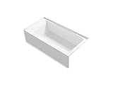 KOHLER K-26109-RA-0 Entity 60-Inch x 30-Inch Alcove Bath with Integral apron, integral flange and right hand drain, White