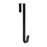 Sattiyrch 15" Wreath Hanger for Front Door,Sturdy Steel Wreath Door Hanger,Over The Door Hanger Hook (Black,1)
