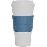 Copco Acadia 16 oz Travel Mug - Insulated Reusable Coffee Tumbler with Double-Walled Plastic, Leak-Proof Lid, BPA-Free - Portable Mug for Hot & Cold Drinks, Cup Holder Friendly (Blue)