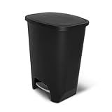 Glad Trash Can with Clorox Odor Protection | Plastic Bin, 20 Gal, Black