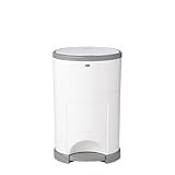 Diaper Dekor EKO MINI Diaper Pail, White, ONLY Eco-Friendly Diaper Pail Made with 70% Recycled Materials, Hands-Free: Step–Drop–Done, Cost-Effective Refill System