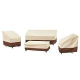 loriano Patio Furniture Cover Set Waterproof 4 Piece Beige Large