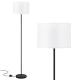Modern Floor Lamp Simple Design with White Shade & Foot Pedal Switch