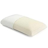 100% Natural Talalay Latex Pillow for Sleeping with Removable Cotton Cover, Premium Soft Bed Pillow Helps Relieve Pain and Pressure, Suitable for Side Back or Stomach Sleepers (Queen (Mid Loft))