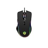 MKETech Electronics Wired Gaming Mouse - Computer Corded Mouse with 6 Programmable Buttons, Up to 7200 DPI Optical Sensor, RGB Lighting, for PC Laptop, Black (Cool Viper)