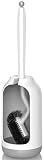 HAMITOR Toilet Bowl Brush Holder Set: Curved Bristle for Deep Cleaning