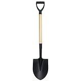 Shovel for Digging,Round Shovel, Garden Tool with D-Handle, 41 Inches in Overall Length, Wooden Handel Garden Shovel,Beach Shovel, Car Snow Shovel