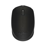 Logitech M170 Wireless Mouse for PC, Mac, Laptop, 2.4 GHz with USB Mini Receiver, Optical Tracking, 12-Months Battery Life, Ambidextrous - Black