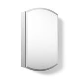 Kohler 3073-NA Archer 20" W x 31" H Aluminum Single-Door Bathroom Medicine Cabinet with Mirror, Recessed or Surface Mount Bathroom Wall Cabinet, Beveled Edges