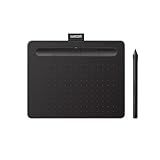 Wacom Intuos Small Graphics Drawing Tablet, Includes Training & Software; 4 Customizable ExpressKeys Compatible with Chromebook Mac Android & Windows, Black