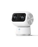 eufy Security 4K Indoor Cam S350, No Subscription, Dual Cameras, 8× Zoom, 360° Coverage, Works as a Pet Camera, Nanny/Senior/Baby Monitor, AI Auto-Tracking, Human/Pet/Cry Detection, 2.4/5 GHz Wi-Fi