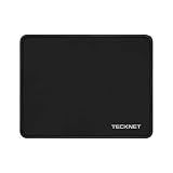 TECKNET Mouse Pad with Durable Anti-fray Stitching, Black Small Mousepad