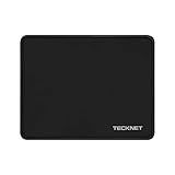 TECKNET Mouse Pad with Anti-fray Stitching, Waterproof Surface & Non-Slip Rubber Base with Stitched Edges Gaming Mouse Mat for Laptop,Compatible with Laser and Optical Mice - Black