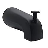 Westbrass E531D-1F-62 5-1/4" Reach Wall Mount Tub Spout with Front Diverter, Matte Black