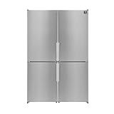 Forno Guardia 46.8" Side by Side Refrigerator with Touch Control & LED - 21.6 cu.ft Bottom Freezer Refrigerator - Swing Double Door Fridge with Adjustable Glass Shelves, Freezer and Crisper Drawers