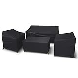 STARTWO Patio Furniture Cover 4 Piece Set, Black, Regular 420D