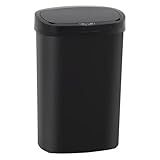 PayLessHere | 13 Gallon Plastic Trash Can | Black | Automatic Touchless Lid with Motion Sensor | Kitchen Garbage Can with Waterproof Design | for Home, Office, Bathroom | Pack of 1