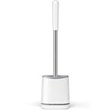 TRENTI Toilet Brush, Toilet Brush and Holder Set, Bristles Toilet Bowl Brush Head with Ventilated Holder, Wall Mounted Compact Toilet Brush Set for Bathroom Deep Cleaning (1, White)