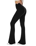 Sundwudu Black Flare Yoga Pants for Women-High Waist Flare Leggings Workout