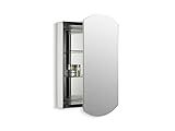 Kohler 3073-NA Archer 20" W x 31" H Aluminum Single-Door Bathroom Medicine Cabinet with Mirror, Recessed or Surface Mount Bathroom Wall Cabinet, Beveled Edges