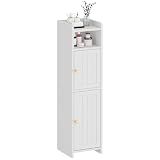 BEWISHOME Small Bathroom Storage Cabinet, 2 Doors Narrow Bathroom Cabinet
