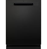GE GDP670SGVBB 24″ Built-In Top Control Dishwasher with Stainless Steel Interior, 3rd Rack, Bottle Jets, 45 dBA – Black