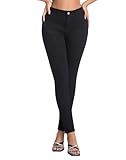 Myzellia Stretchy Skinny Jeans for Women High Waisted Curvy Tummy Control Jeggings Front Seam Denim Pants Black Large