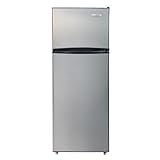 Frigidaire 2 Door Apartment Size Refrigerator with Freezer, 7.5 cu ft, Retro, Silver, Platinum