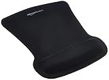 Amazon Basics Irregular Ergonomic Gel Computer Mouse Pad with Wrist Rest for Pain Relief, 10.1L x 8.1W inches, Black