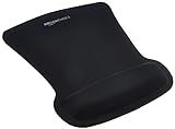 Amazon Basics Irregular Ergonomic Gel Computer Mouse Pad with Wrist Rest for Pain Relief, 10.1L x 8.1W inches, Black