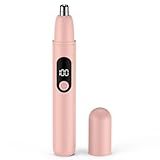 Bilitase Nose Hair Trimmer Rechargeable Cordless Painless Ear and Eyebrow Trimming Tool-Dual Edge Easy Cleansing for Man Woman (Pink)