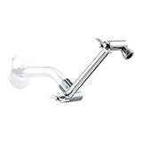 OFFO 6 inch Shower Head Extension Arm, Adjustable Height & Angle Shower Arm Extender with Locking Nut, Easy Install Universal G1/2 Connector for Fixed and Handheld Showerhead, Chrome
