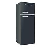 Frigidaire EFR753 Retro Apartment Size Refrigerator with Top Freezer - 2 Door Fridge with 7.5 Cu Ft of Storage Capacity, Adjustable Spill-Proof Shelves, Door & Crisper Bins, Black