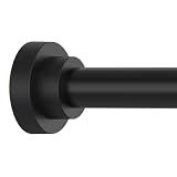 Thestoa Shower Curtain Rod Adjustable 43-78 inch, 1"Diameter Spring Tension Curtain Rod No Drill, Anti-Rust Non-Slip Shower Rod, Black Shower Curtain Rod for Bathroom Tension