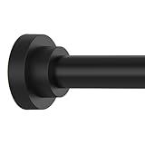 Thestoa Shower Curtain Rod Adjustable 43-78 inch, 1"Diameter Spring Tension Curtain Rod No Drill, Anti-Rust Non-Slip Shower Rod, Black Shower Curtain Rod for Bathroom Tension