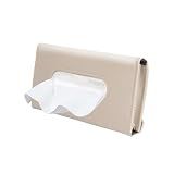 Carstuus Beige Car Tissue Holder for Sun Visor, Universal Fit All Vehicles