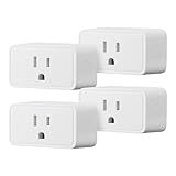 Amazon Basics Smart Plug, Works with Alexa Only, 2.4 GHz Wi-Fi, No Hub Required, 4-Pack, White
