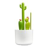 Boon Cacti Bottle Cleaning Brush Set - Includes Bottle Brush, Nipple Brush, Detail Brush, and Straw Brush - Baby Bottle Brush Set for Bottle Drying Rack - Baby Essentials - 4 Count