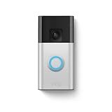Ring Battery Doorbell (newest model), Home or business security with Head-to-Toe video, Live View with Two-Way Talk, and Motion Detection & Alerts, Satin Nickel