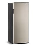 Frigidaire 10 Cu. Ft. Upright Convertible Fridge/Freezer, Reversible Door, Removable Glass Shelves, Adjustable Controls, Platinum Finish