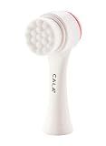 CALA Dual-Action Facial Cleansing Brush (Pink), Superfine Soft Bristles Deep Clean Pores, Removes Oil, Dirt, Long-Wear Makeup + Sunscreen, Water-Resistant for Shower Use
