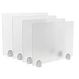 tonchean 4PCS Desk Dividers Office Partitions, Privacy Desk Panel Protective, Frosted Acrylic Shield with Clamps for Offices Schools Call Centers - 23.6”L X15.8”W