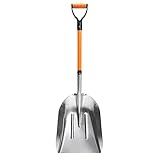 VNIMTI Aluminum Snow Shovel with D Handle Metal Snow Shovel for Driveway 45Inches 3.7 Pounds Transfer Shovel Shovel for Gardening, Orange