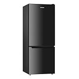 BANGSON 7.1 Cu.Ft Refrigerator with Freezer, Apartment Size Fridge with Bottom Freezer, Large Capacity, Energy Saving, Adjustable Thermostat, Low Noise, Black