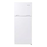 West Bend Apartment Refrigerator Freestanding Dual Door Design Fridge with Top Freezer, Adjustable Electronic Control and Frost Free Defrost, for Condo, House, Small Kitchen Use, 14.3-Cu.Ft, White