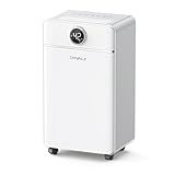 CHIVALZ 1800 Sq.Ft Dehumidifier for Basement, Quiet Dehumidifier for Home, Bedroom, Bathroom, Humidity Display, with Drain Hose, Auto Shut Off, 3 Modes, Timer, Auto Defrost, Child Lock, White 1Pack