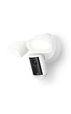 Ring Floodlight Cam Pro, Wired (newest model), Home or business security, Retinal 4K with wide-angle video, 10x Enhanced Zoom, and 2000 Lumen Floodlights, White