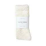 Unboxme Cloud Fuzzy Socks, Unisex Warm Cozy Sleep & Bed Slipper Socks, One Size Fits Most (US 6-12), Gift-Ready Packaging, 100% Polyester, White